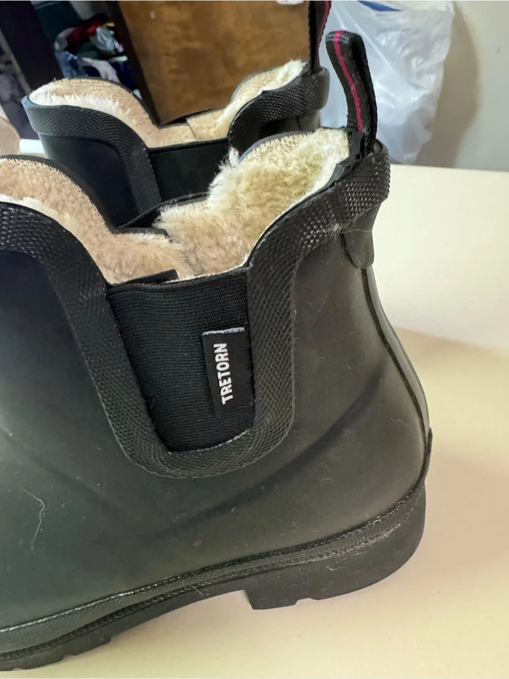 Tretorn Waterproof Black Chelsea Rain Ankle Boots
